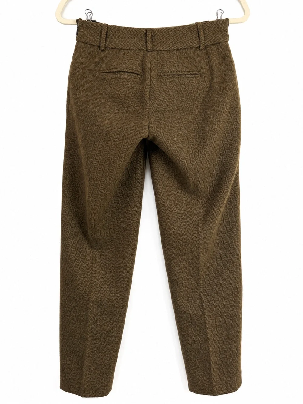 J.Crew Minnie Brown Tailored Herringbone Women's Trousers Size 0-2